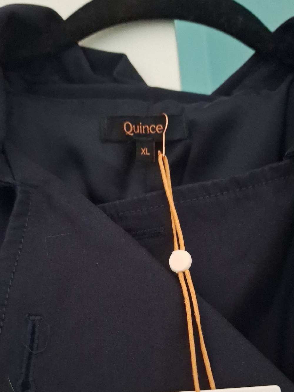 Quince Comfort Stretch Short Trench Coat Navy XL NWT - Picture 3 of 5